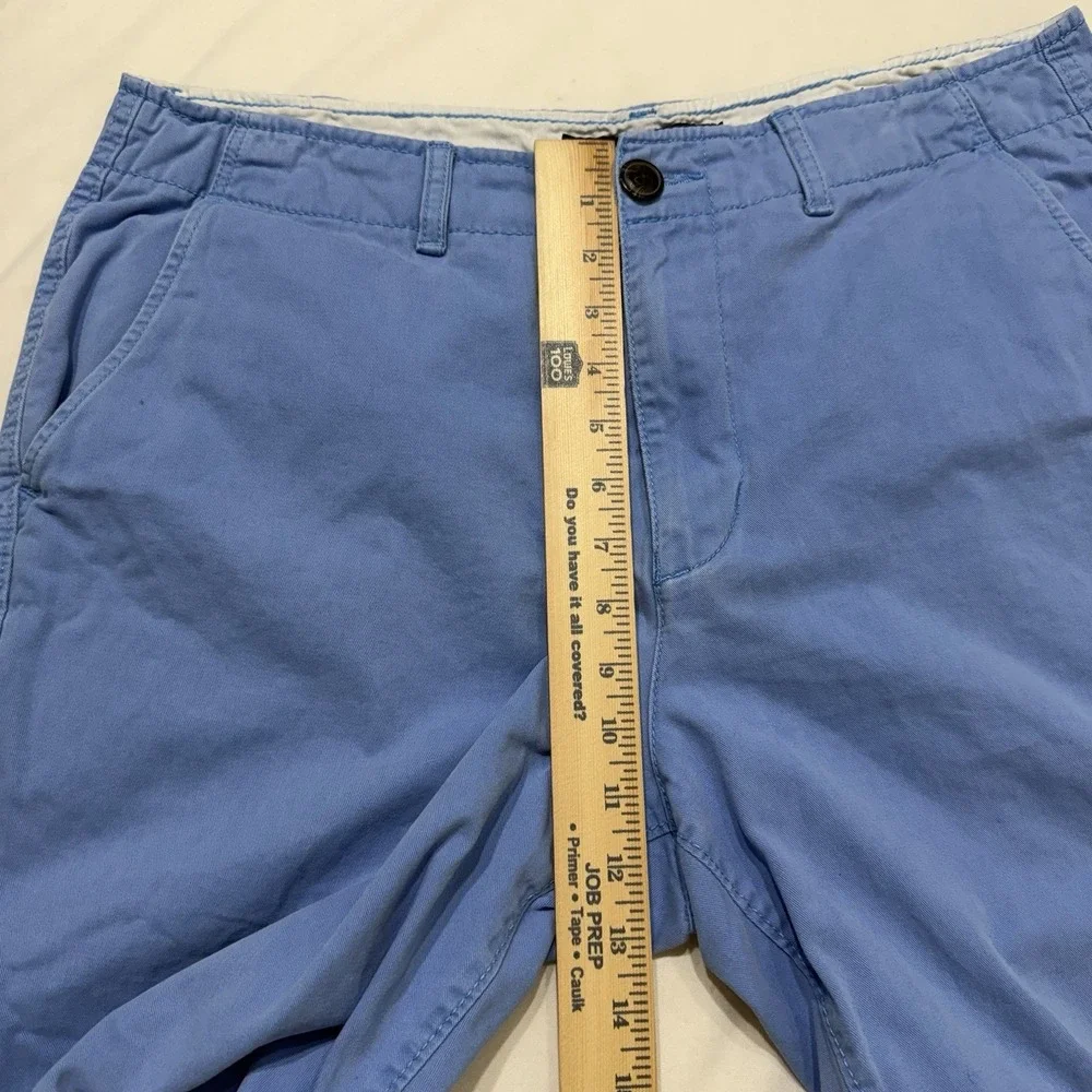 American Eagle Classic Chino Shorts Mens 34 Blue Cotton Flat Front Casual Preppy